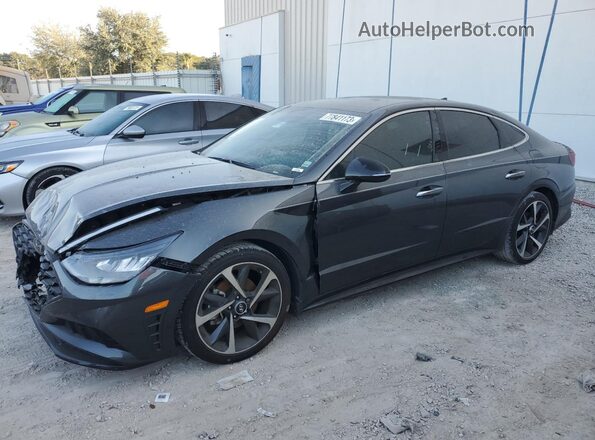 5NPEJ4J27MH107033 2021 HYUNDAI SONATA Серый Передняя левая четверть
