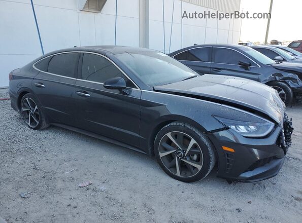 5NPEJ4J27MH107033 2021 HYUNDAI SONATA Серый Передняя правая четверть