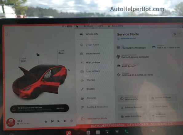 7SAYGDEF4PF699800 2023 TESLA MODEL White Vista del cuadro de instrumentos