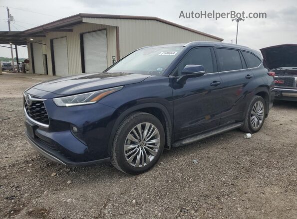 5TDFARAH1PS523955 2023 TOYOTA HIGHLANDER HYBRID Blue წინა მარცხენა ხედი სამი მეოთხედიდან