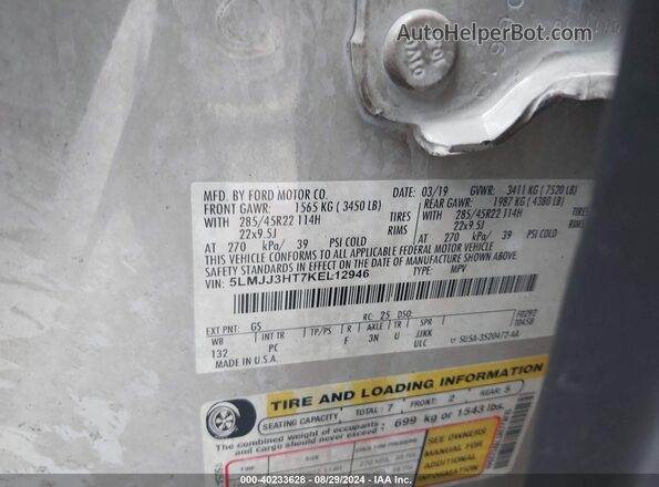 5LMJJ3HT7KEL12946 2019 LINCOLN NAVIGATOR L Gray Widok komory silnika