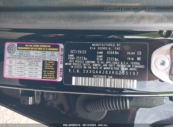 5XXG44J8XRG255197 2024 KIA K5 Черный Вид подкапотного пространства