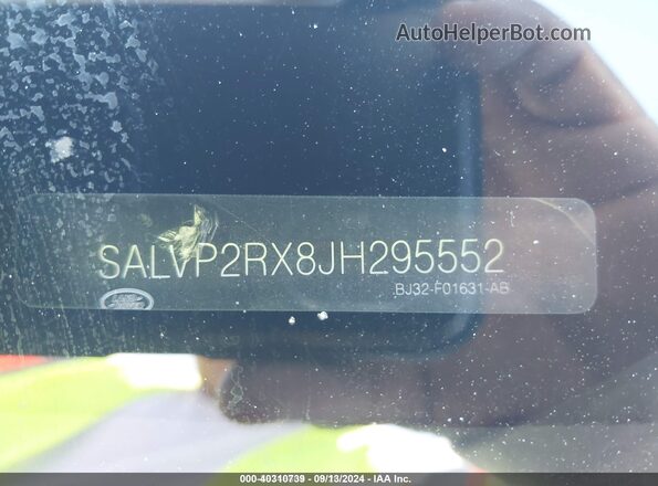 SALVP2RX8JH295552 2018 LAND ROVER RANGE ROVER EVOQUE Черный Вид подкапотного пространства