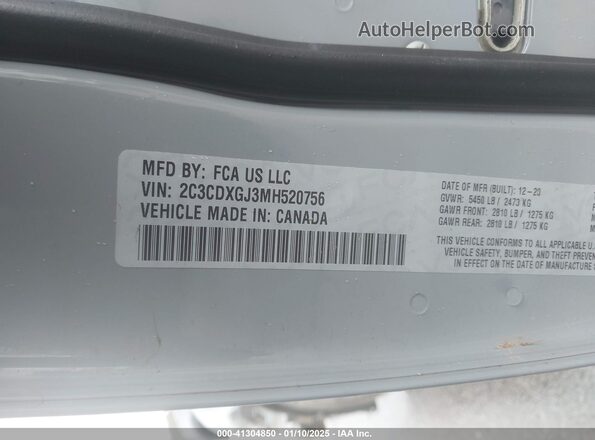 2C3CDXGJ3MH520756 2021 DODGE CHARGER Gray Вид підкапотного простору