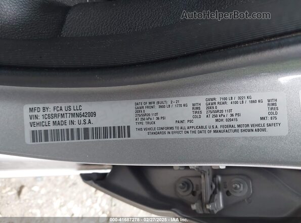 1C6SRFMT7MN642009 2021 RAM 1500 Серебряный Вид подкапотного пространства
