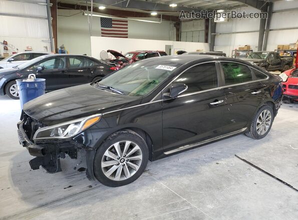 5NPE34AF8HH465759 2017 HYUNDAI SONATA Черный Передняя левая четверть
