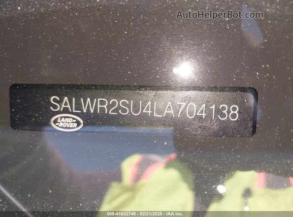 SALWR2SU4LA704138 2020 LAND ROVER RANGE ROVER SPORT Серый Вид подкапотного пространства