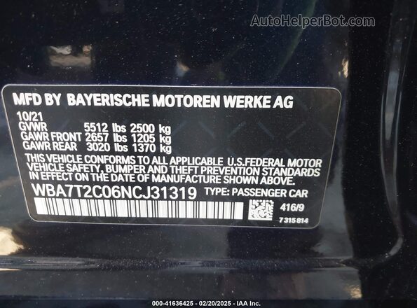 WBA7T2C06NCJ31319 2022 BMW OTHER Dark Blue Widok komory silnika