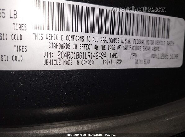 2C4RC1BG1LR142494 2020 CHRYSLER PACIFICA Черный Вид подкапотного пространства