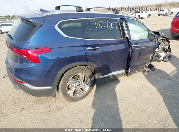 5NMS64AJ9MH362954 2021 HYUNDAI SANTA FE Синий Задняя правая четверть