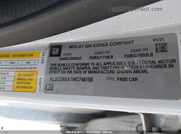 KL8CD6SA7MC748168 2021 CHEVROLET SPARK Белый Вид подкапотного пространства