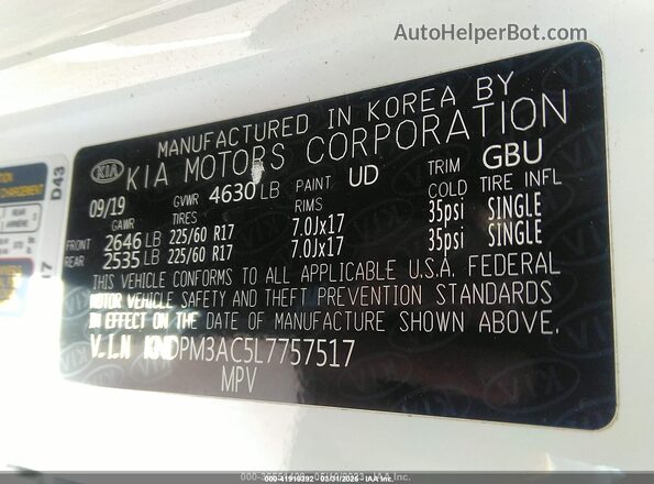 KNDPM3AC5L7757517 2020 KIA SPORTAGE Белый Вид подкапотного пространства