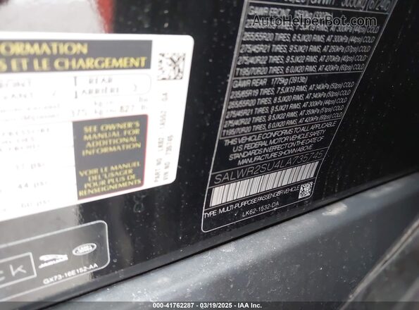 SALWR2SU4LA735745 2020 LAND ROVER RANGE ROVER SPORT Черный Вид подкапотного пространства