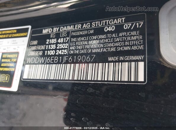 WDDWJ6EB1JF619067 2018 MERCEDES-BENZ AMG C 43 Черный Вид подкапотного пространства