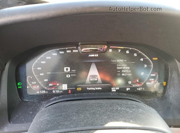 WBSAE0C07LCD01784 2020 BMW M8 Gray Widok zestawu wskaźników