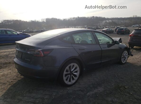 5YJ3E1EB8MF032510 2021 TESLA MODEL Серый Задняя правая четверть