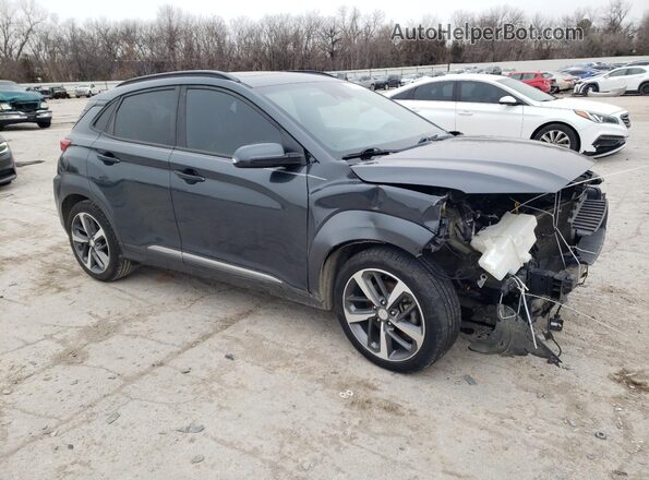 KM8K53A5XKU381496 2019 HYUNDAI KONA Серый Передняя правая четверть