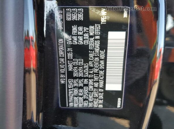 YV4A221K1L1554153 2020 VOLVO XC90 Black ძრავის განყოფილების ხედი
