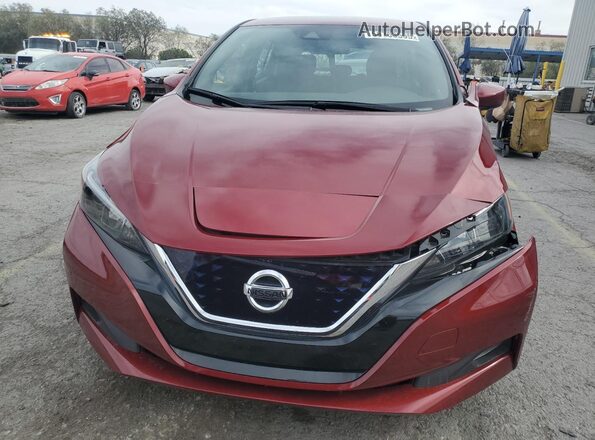 1N4AZ1CVXMC555250 2021 NISSAN LEAF Burgundy წინა ხედი