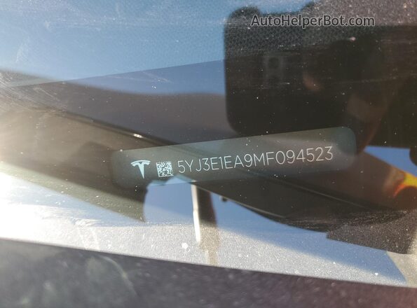 5YJ3E1EA9MF094523 2021 TESLA MODEL Черный Вид подкапотного пространства