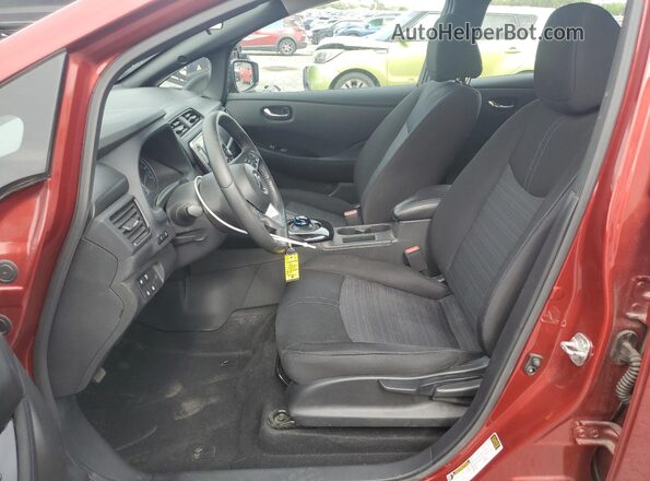 1N4AZ1CVXMC555250 2021 NISSAN LEAF Burgundy წინა სალონის ხედი