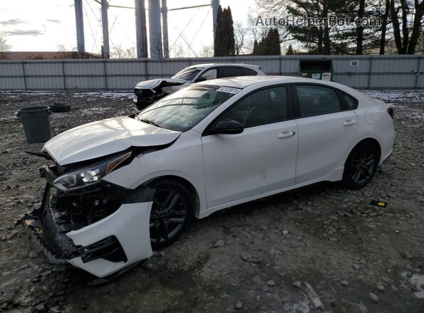 3KPF34AD4ME390804 2021 KIA FORTE White Առջևի ձախ երեք քառորդ տեսարան