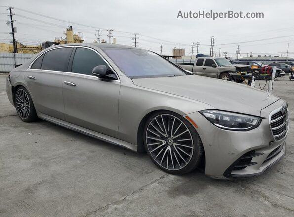 W1K6G6DB0NA094067 2022 MERCEDES-BENZ S Желто-коричневый Передняя правая четверть