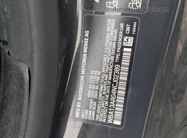 WBA13AR04NCJ02389 2022 BMW M4 Серый Вид подкапотного пространства