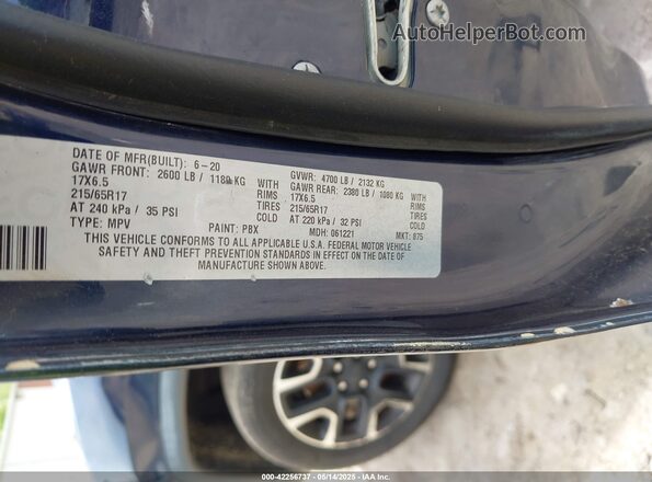 3C4NJDDB1LT244981 2020 JEEP COMPASS Синий Вид подкапотного пространства