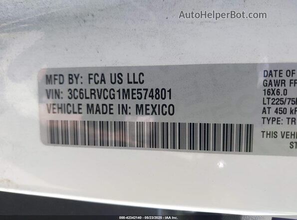 3C6LRVCG1ME574801 2021 RAM PROMASTER 2500 White Engine compartment view