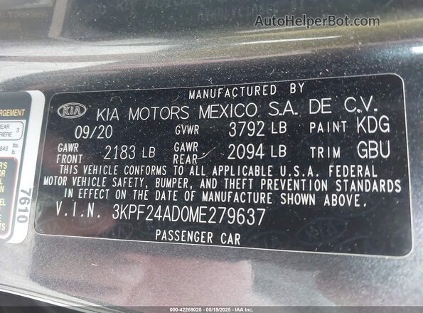 3KPF24AD0ME279637 2021 KIA FORTE Серый Вид подкапотного пространства