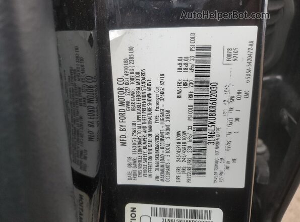 3LN6L5KU8KR602030 2019 LINCOLN MKZ Черный Вид подкапотного пространства