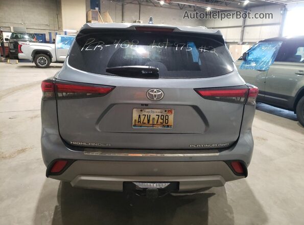 5TDFZRBH3NS185754 2022 TOYOTA HIGHLANDER Gray Вид ззаду
