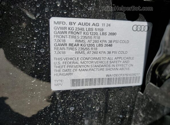 WA1DECF37S1029217 2025 AUDI Q3 Black Вид наклейки з VIN-кодом