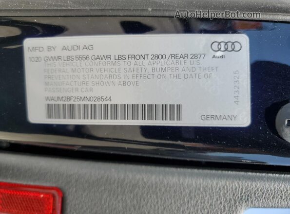 WAUM2BF25MN028544 2021 AUDI OTHER Black ძრავის განყოფილების ხედი
