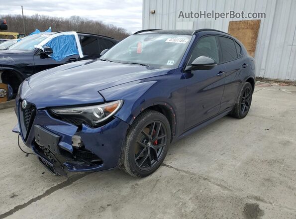 ZASPAKBN0L7C82854 2020 ALFA ROMEO STELVIO Синий Передняя левая четверть