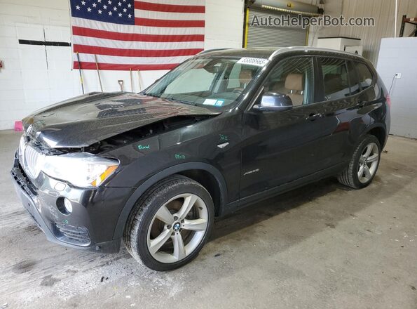 5UXWX9C52H0T14244 2017 BMW X3 Black Առջևի ձախ երեք քառորդ տեսարան