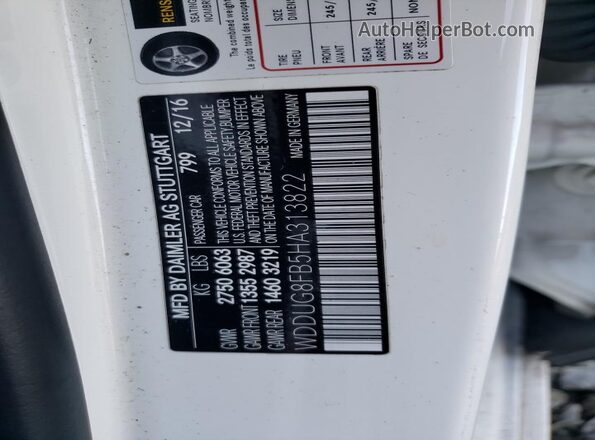 WDDUG8FB5HA313822 2017 MERCEDES-BENZ S Белый Вид подкапотного пространства