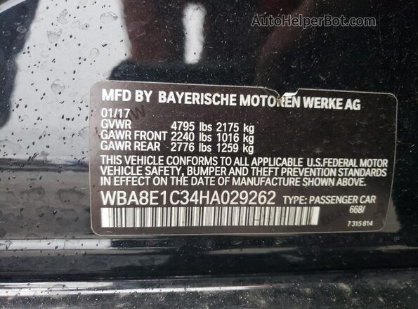 WBA8E1C34HA029262 2017 BMW OTHER Black Vista del compartimento del motor