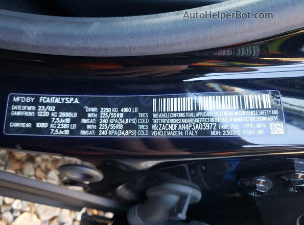 ZACNDFAN4P3A03972 2023 DODGE OTHER Black Widok wnętrza 360 stopni