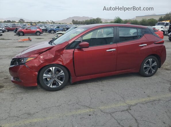 1N4AZ1CVXMC555250 2021 NISSAN LEAF Burgundy წინა მარცხენა ხედი სამი მეოთხედიდან