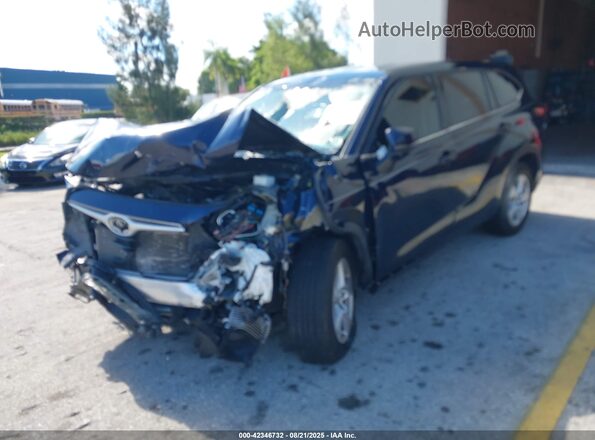 5TDCZRAH0MS078583 2021 TOYOTA HIGHLANDER Синий Передняя левая четверть