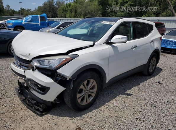 5XYZU3LB0GG375983 2016 HYUNDAI SANTA White წინა მარცხენა ხედი სამი მეოთხედიდან