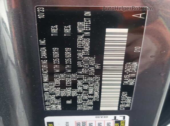 2T2BAMCAXRC044281 2024 LEXUS RX Gray Widok naklejki z numerem VIN