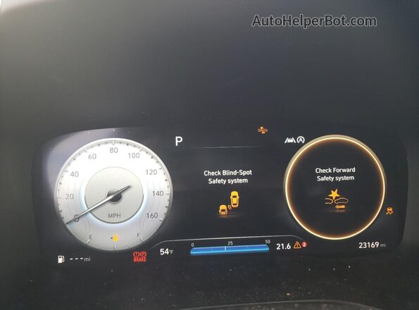 5NMS3DAJ3PH593572 2023 HYUNDAI SANTA Blue Вид щитка приладів