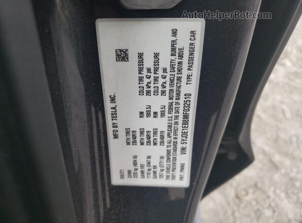 5YJ3E1EB8MF032510 2021 TESLA MODEL Серый Вид подкапотного пространства
