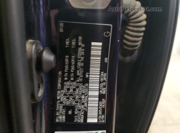 JTJAM7BX6L5265134 2020 LEXUS GX Синий Вид наклейки с VIN-кодом