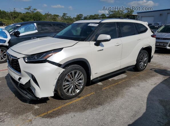 5TDEBRCH9LS012347 2020 TOYOTA HIGHLANDER HYBRID White Vista tres cuartos delantera izquierda