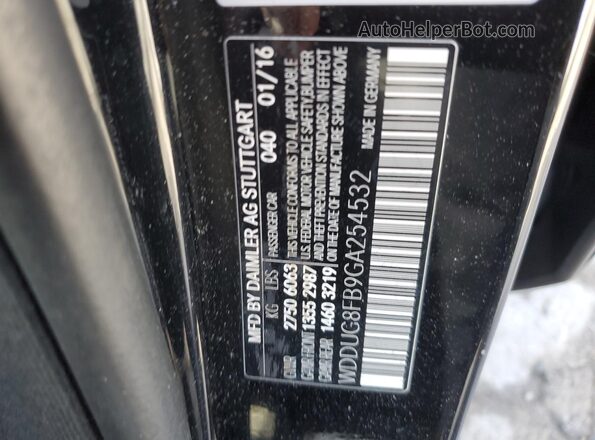 WDDUG8FB9GA254532 2016 MERCEDES-BENZ S Черный Вид наклейки с VIN-кодом