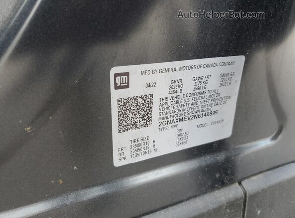 2GNAXMEV2N6146899 2022 CHEVROLET EQUINOX Black Engine compartment view